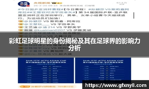 彩虹足球明星的身份揭秘及其在足球界的影响力分析